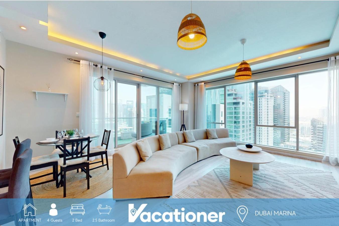 Shemara Tower - Elegant Two Bed With Marina View Vakantiehuis Dubai